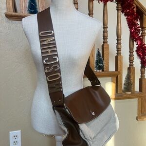 Moschino Brown and Cream Shoulder Bag Vintage!